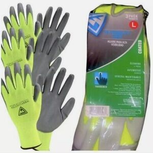 3 PACK WestChester GRIP Protective Gear Touch Screen Hi-vis Yellow GLOVES